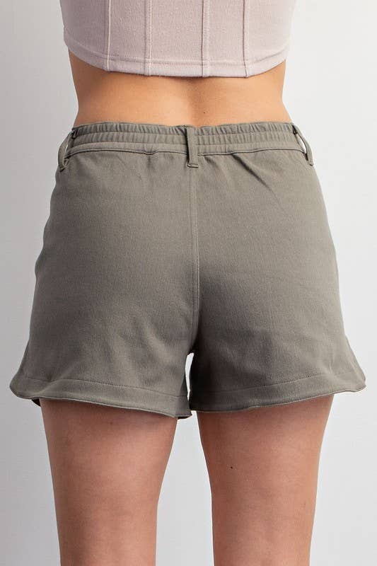 MID RISE COTTON STRETCH TWILL SHORT PANT