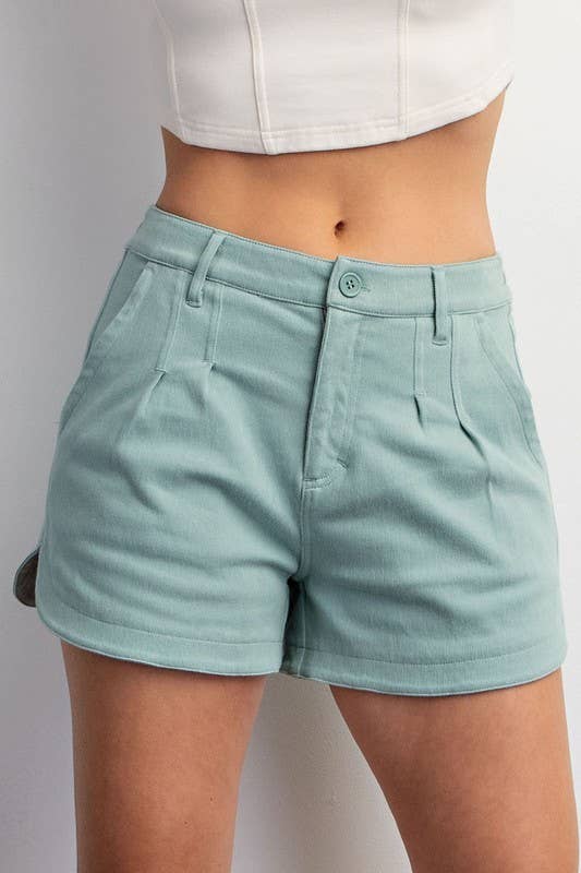 MID RISE COTTON STRETCH TWILL SHORT PANT
